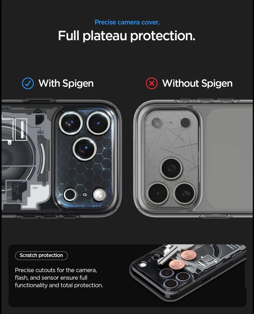Dėklas Spigen Ultra Hybrid MagSafe iPhone 17 Pro / 18 Pro ZERO ONE juodos spalvos