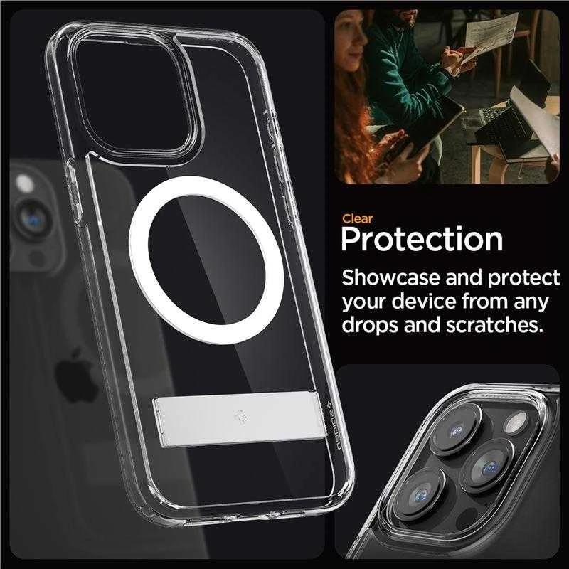 Spigen Ultra Hybrid S (MagFit) dėklas skirtas Apple iPhone 15 Pro, spalva - Crystal Clear