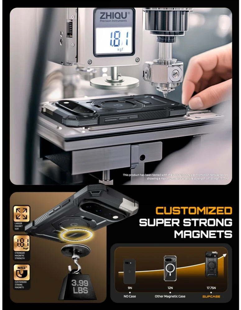 SupCase UB GRIP MAG MagSafe DĖKLAS GOOGLE PIXEL 11 Pro XL Juodas
