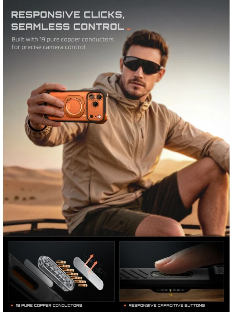 Dėklas SupCase UB GRIP MAG MagSafe iPhone 17 Pro / 18 Pro KORALINIS