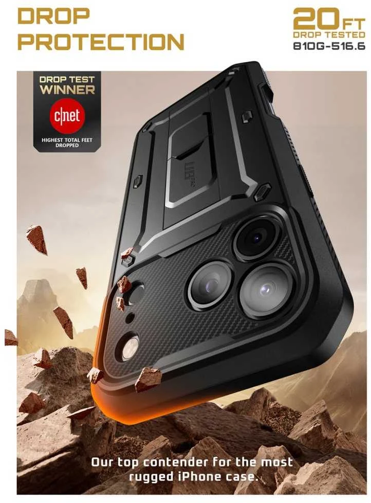 Supcase UB Pro dėklas skirtas Apple iPhone 17 Pro Max – juodos spalvos
