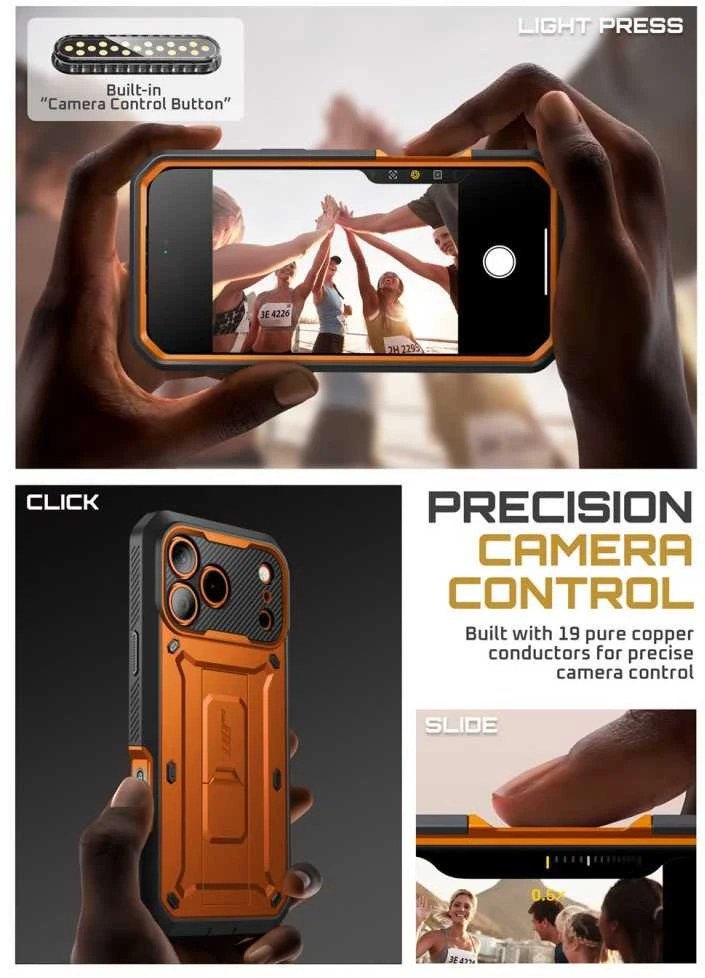 „Supcase Unicorn Beetle Pro“ dėklas, skirtas „iPhone 17 Pro Max“ – oranžinis