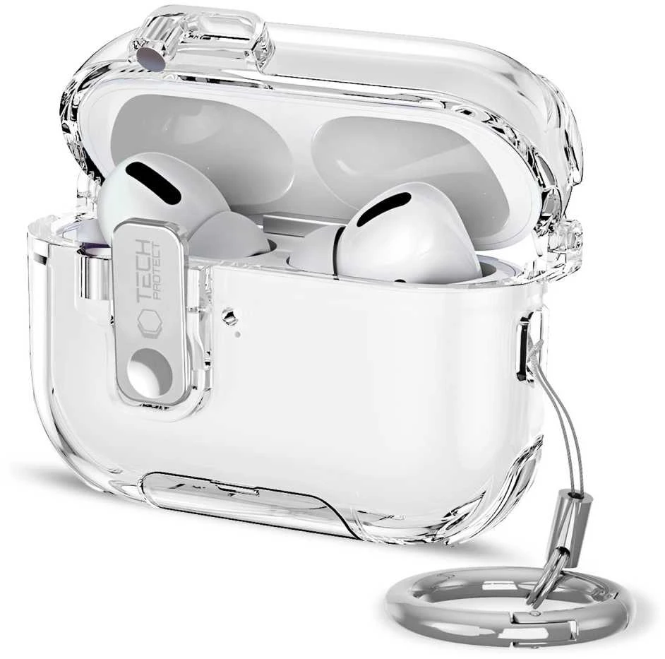 Dėklas „Tech-Protect Bounce Pro Apple AirPods Pro 3“ skaidrus