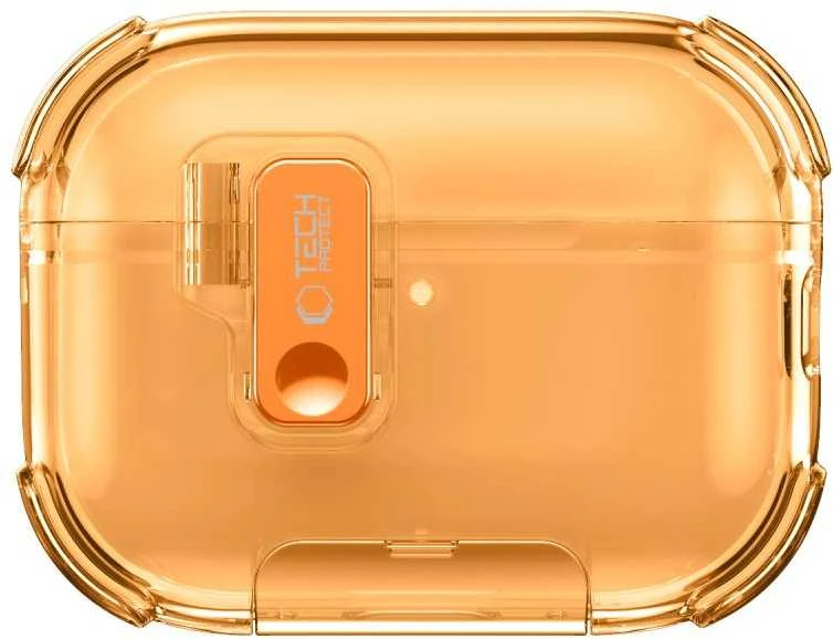 Dėklas „Tech-Protect Bounce Pro“ ausinės, skirtos „Apple AirPods Pro 3“, kosminės oranžinės spalvos