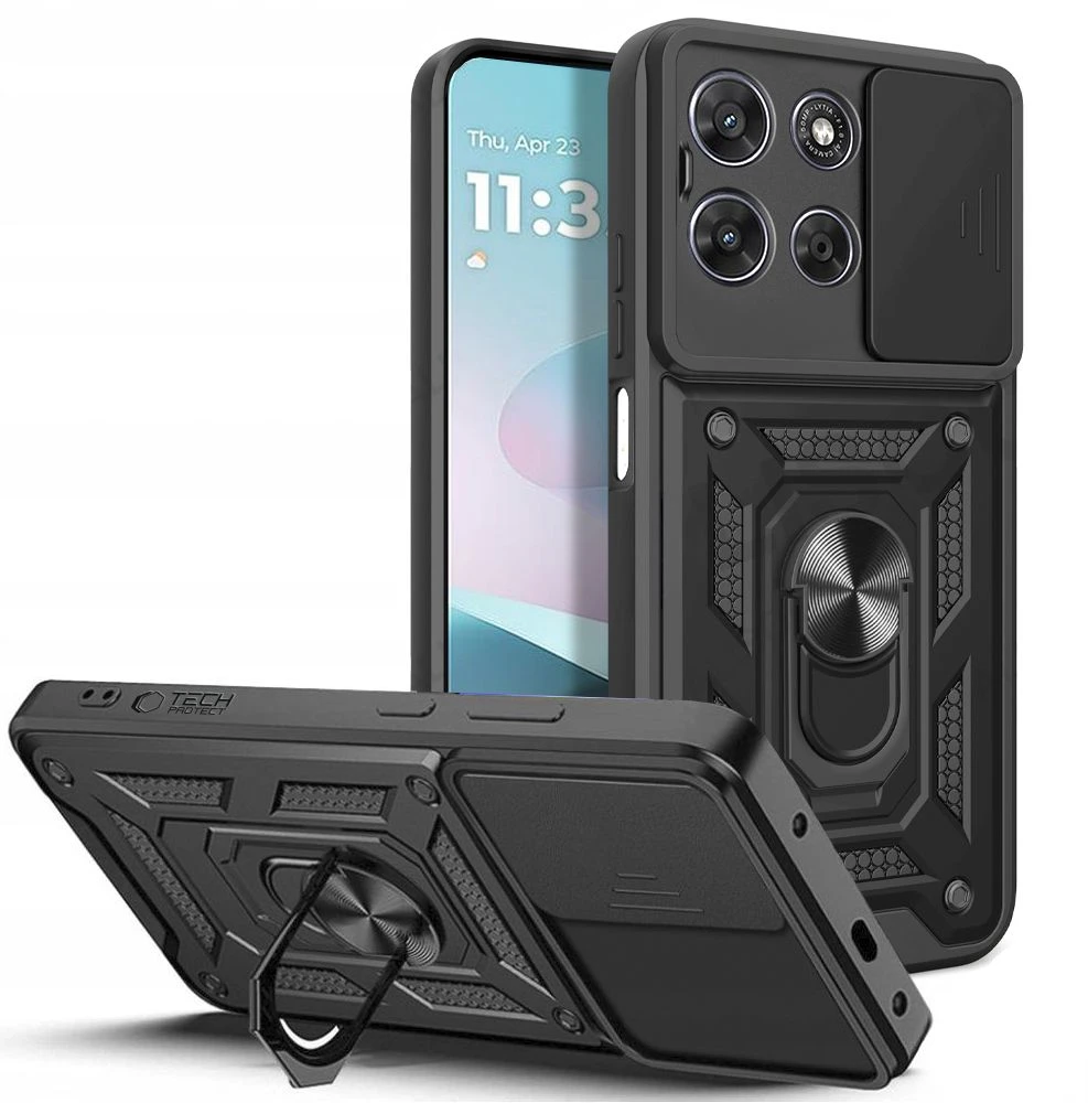 Dėklas Tech-Protect CAMSHIELD PRO MOTOROLA MOTO G67 / G77 Juodas