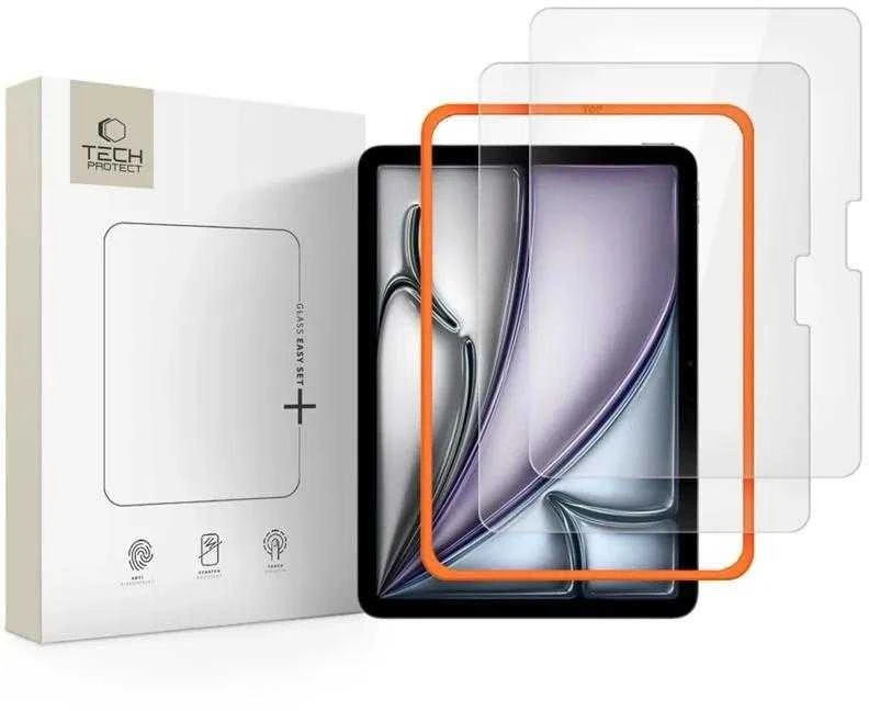 Apsauginis grūdintas stiklas Apple iPad Air 11” 6 / 7 / 2024-2025 kompiuteriui „Tech-Protect Easy Set+ 2 vnt.”