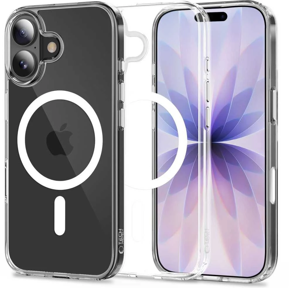 „Tech-Protect Flexair Hybrid CC MagSafe“ dėklas, skirtas „iPhone 17“ – skaidrus
