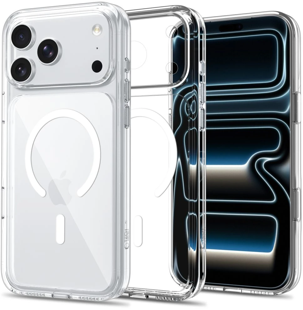 Tech-Protect Flexair Hybrid CC MagSafe dėklas, skirtas iPhone 17 Pro / 18 Pro – skaidrus