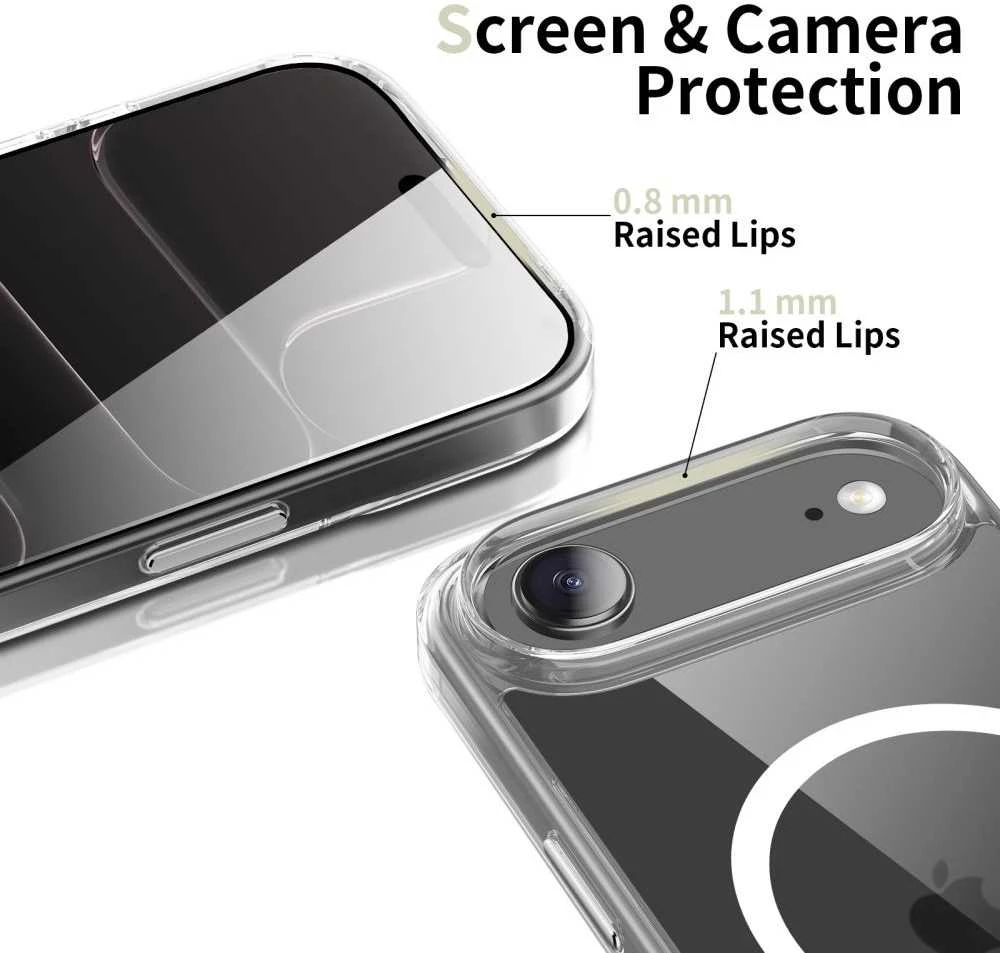 „Tech-Protect Flexair Hybrid CC MagSafe“ dėklas, skirtas „iPhone Air“ – skaidrus
