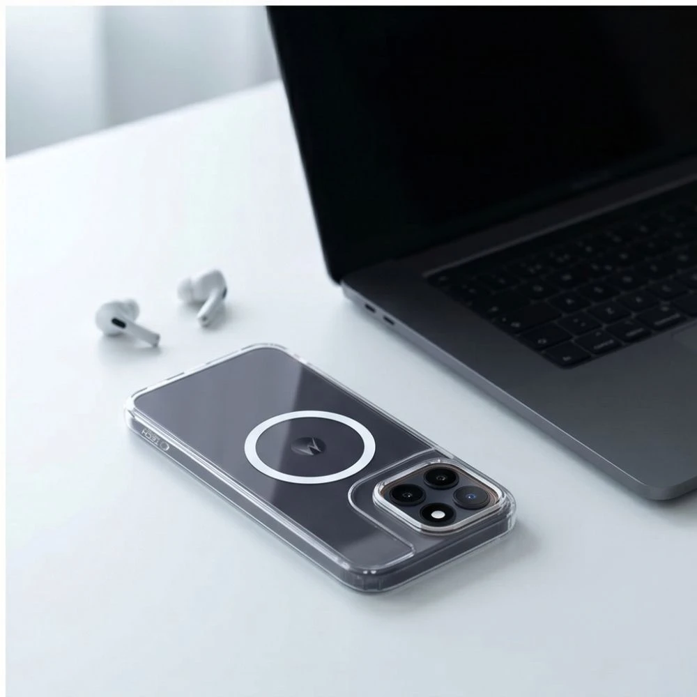 „Tech-Protect FlexAir Hybrid MagSafe“ dėklas, skirtas „Motorola Edge 70 Fusion / Fusion + 5G“ – skaidrus