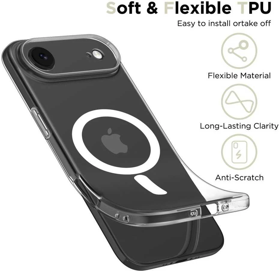 Tech-Protect FlexAir MagSafe dėklas skirtas Apple iPhone 17 Air – skaidrus