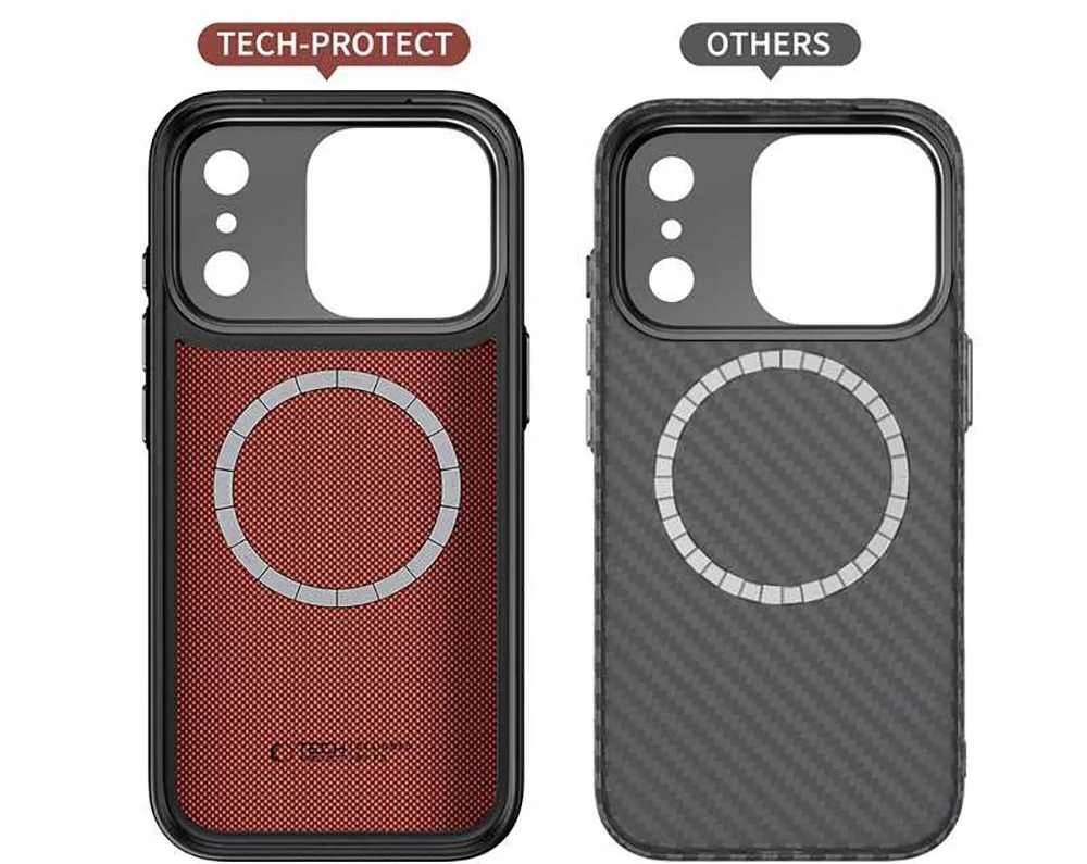 „Tech-Protect Kevlar Aramid MagSafe“ dėklas, skirtas „iPhone 17 Pro Max“ - juodas