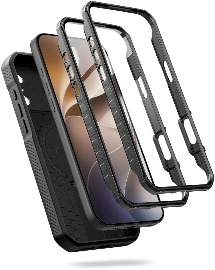 Dėklas TECH-PROTECT KEVLAR MagSafe 2-SET iPhone 17 Pro Max / 18 Pro Max juodos spalvos