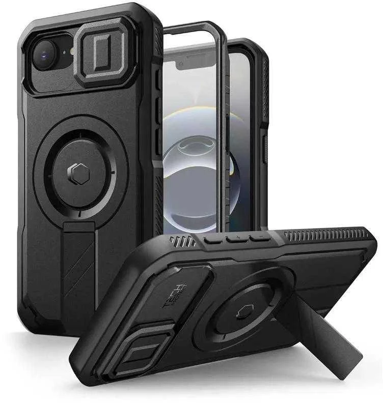 Dėklas Tech-Protect Kevlar MagSafe Apple iPhone 16E juodos spalvos