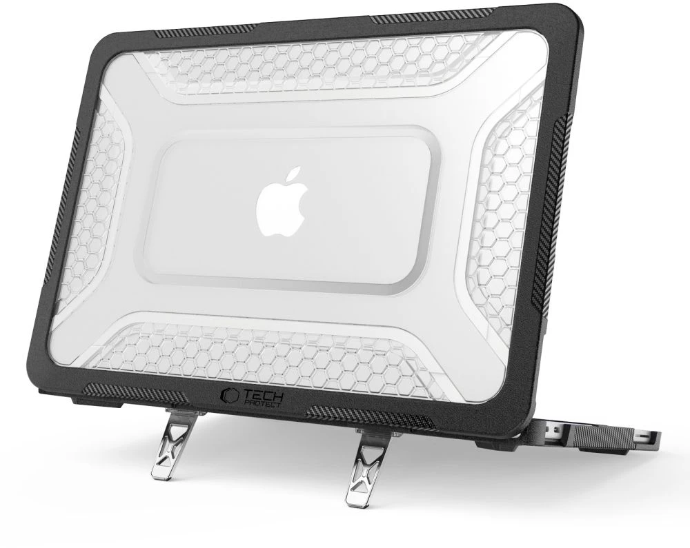 Tech-Protect Kevlar Pro MacBook NEO 13 2026 matinės juodos spalvos/skaidrus