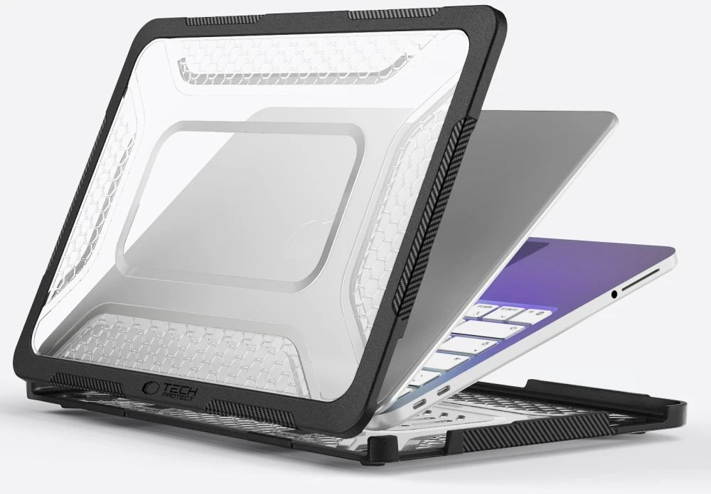 Tech-Protect Kevlar Pro MacBook NEO 13 2026 matinės juodos spalvos/skaidrus