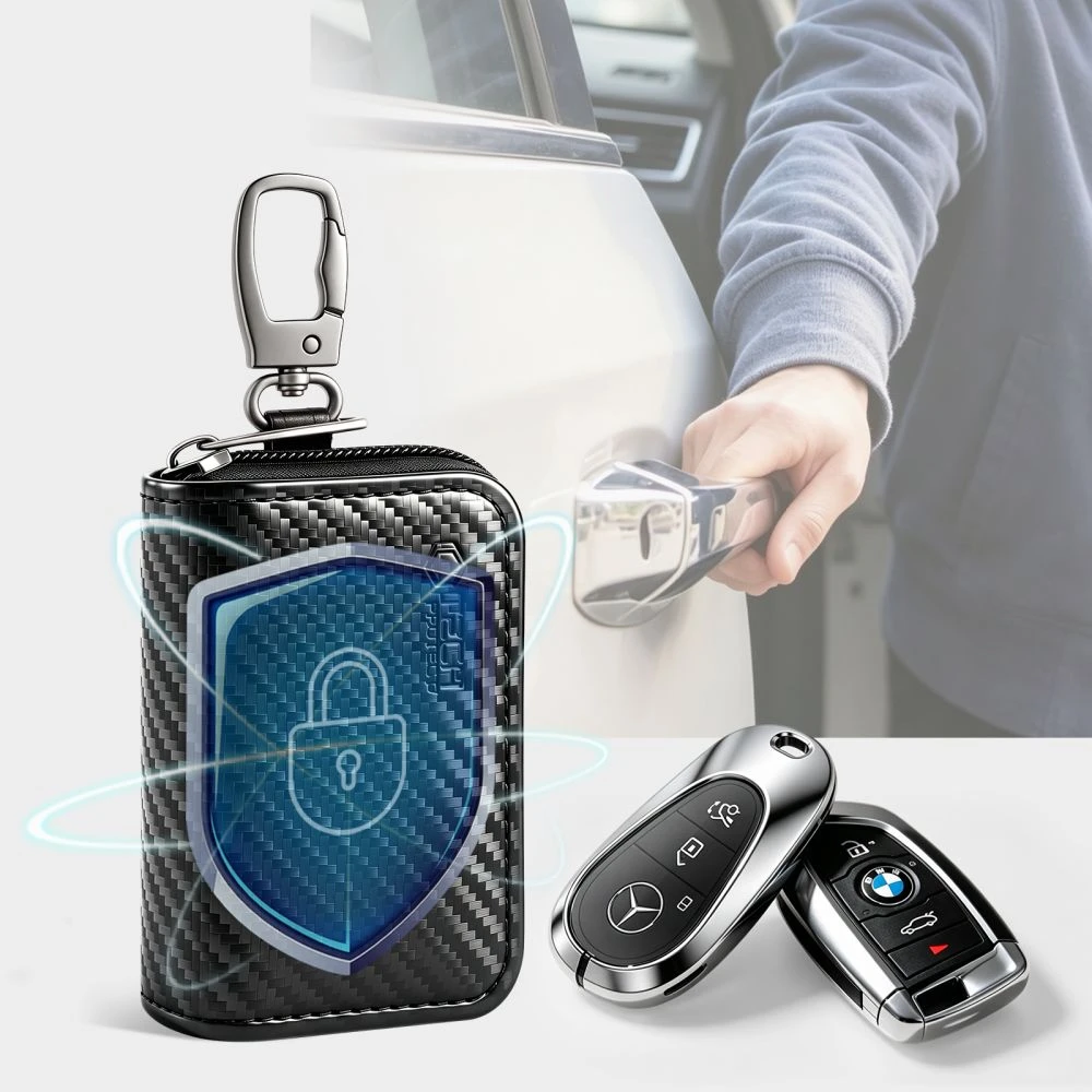 Tech-Protect KLR300 FARADĖJAUS NARVELIS DĖKLAS KEYLESS RFID SIGNALO BLOKAVIMO DĖŽUTĖ CARBON