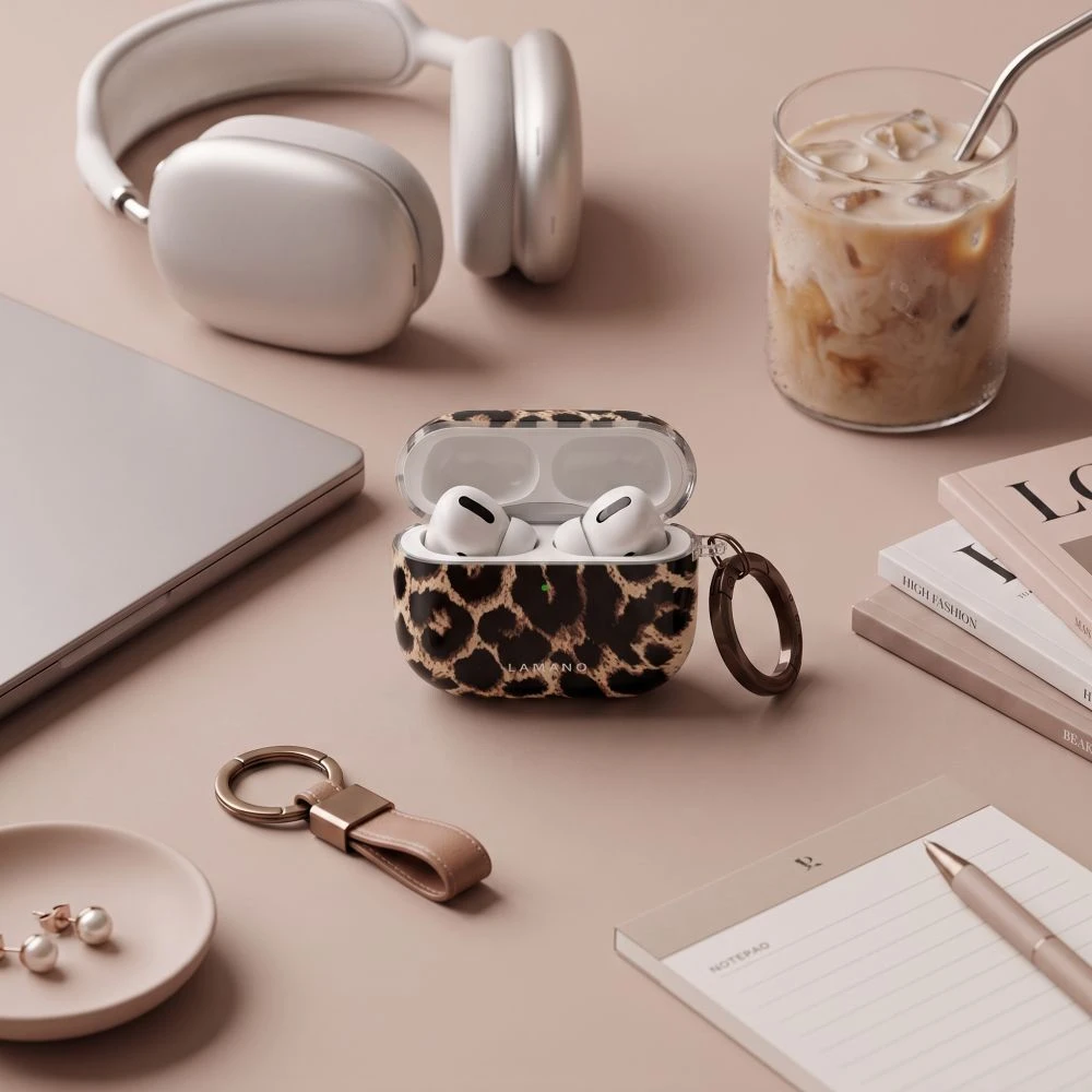Dėklas Tech-Protect Lamano case for AirPods 4 / 5 - juodas and ruda