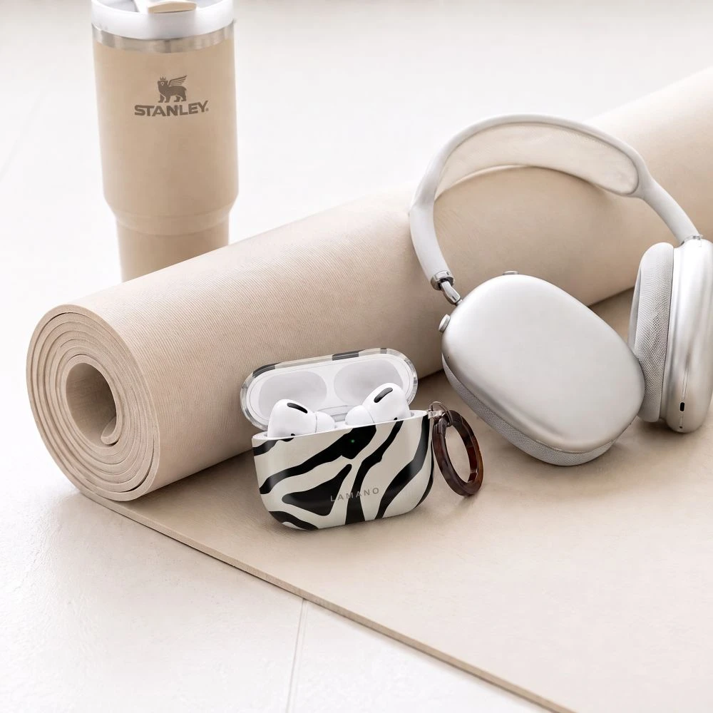 Tech-Protect Lamano dėklas AirPods 4 / 5 - juodas ir smėlio spalvos