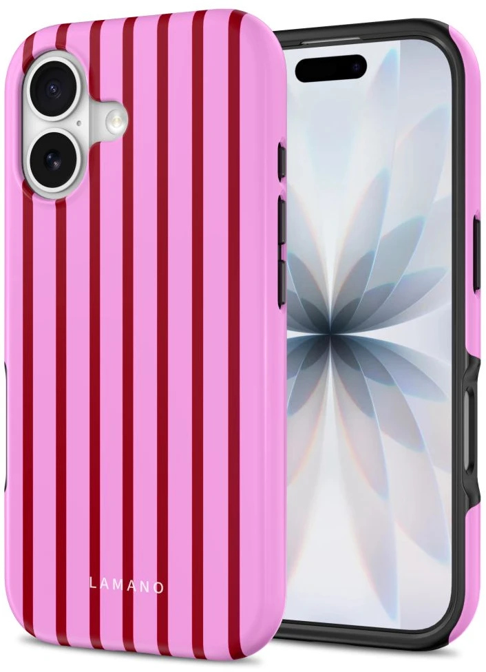 Dėklas Tech-Protect Lamano MagSafe Case for iPhone 17 - Raudona and Rožinė