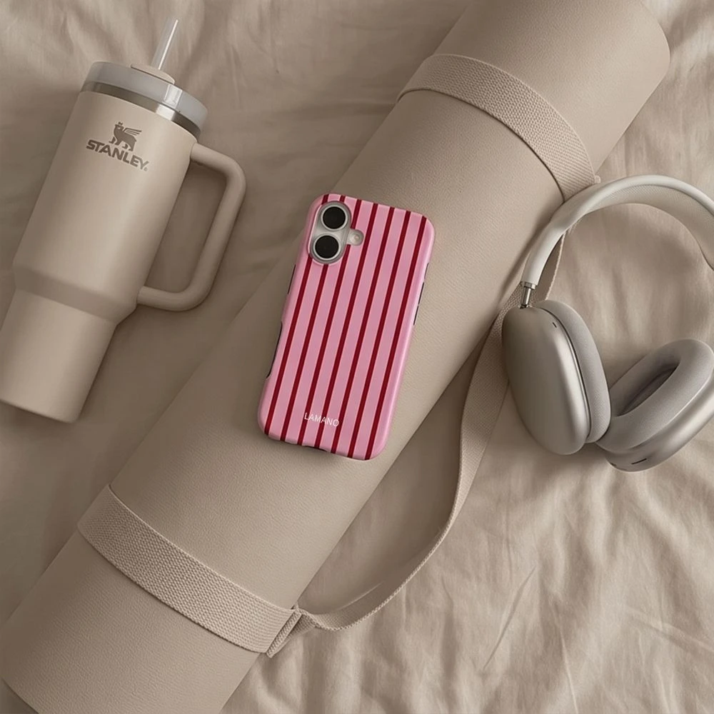 Dėklas Tech-Protect Lamano MagSafe Case for iPhone 17 - Raudona and Rožinė