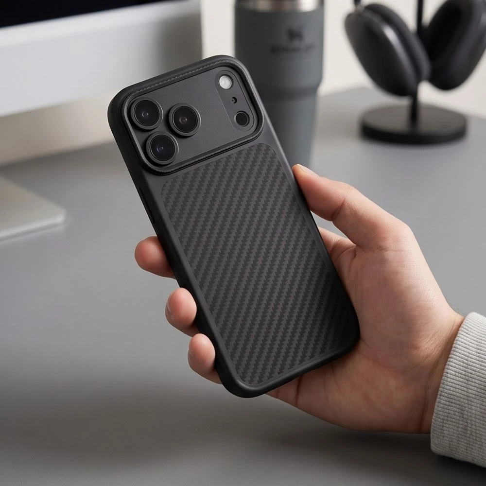 Dėklas Tech-Protect MagCam MagSafe Carbon Case for iPhone 18 Pro Max / 17 Pro Max - Juodas