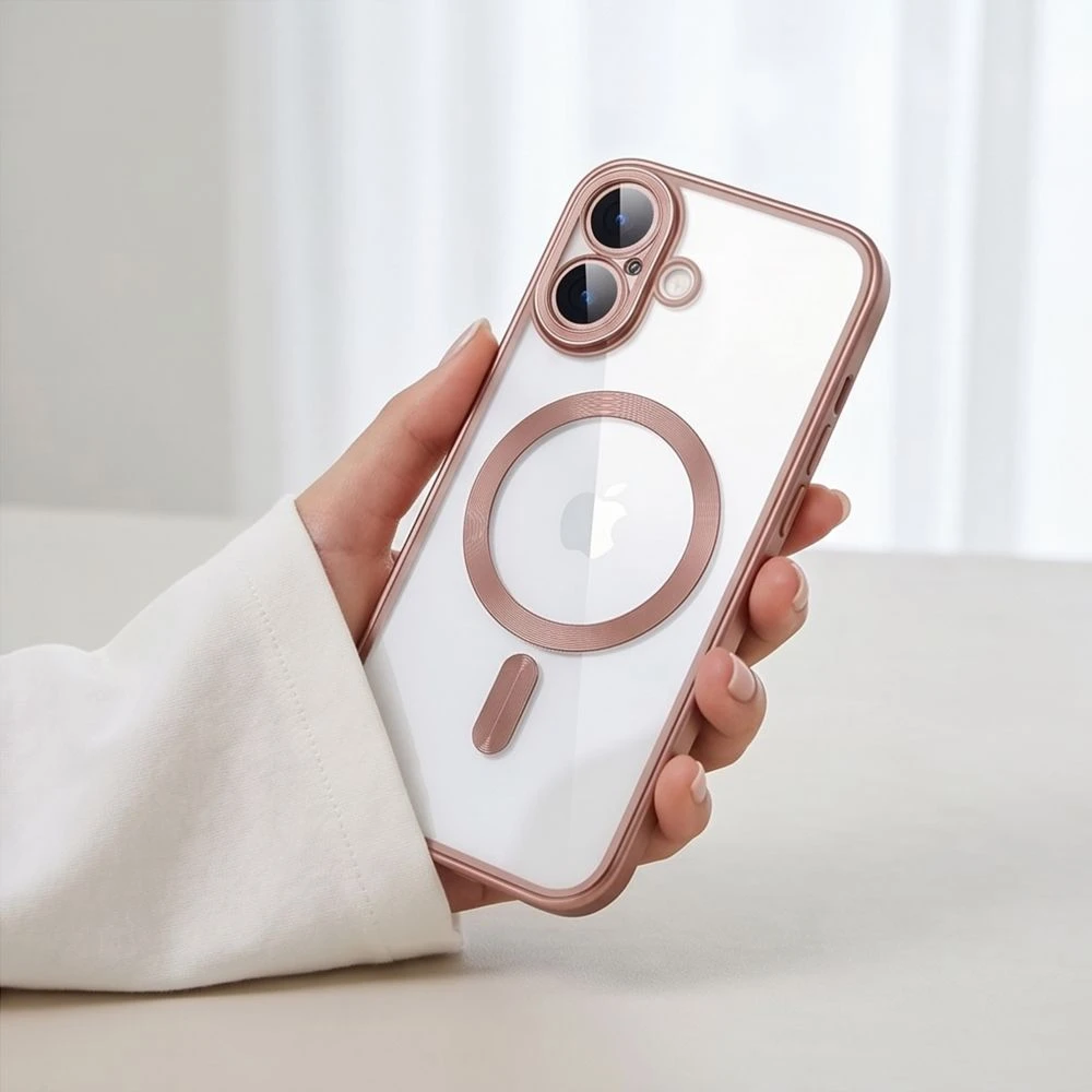 Dėklas Tech-Protect MagFlex Case for iPhone 17 - Transparent Rožinė