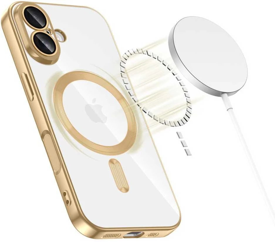 Tech-Protect MagFlex MagSafe dėklas skirtas Apple iPhone 17 – skaidrus aukso spalvos