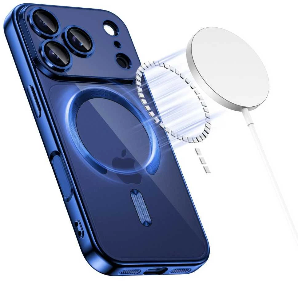 „Tech-Protect MagFlex MagSafe“ dėklas, skirtas „iPhone 17 Pro Max“ – skaidrus tamsiai mėlynas Mėlyna