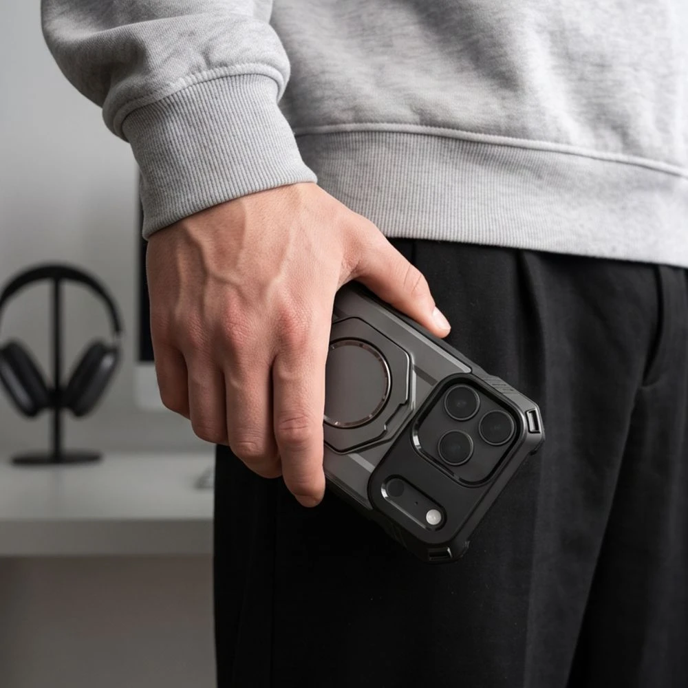 Tech-Protect MagForce MagSafe dėklas, skirtas iPhone 17 Pro / 18 Pro – matinė juoda