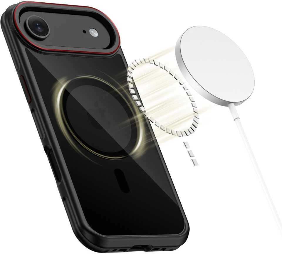 „Tech-Protect MagHybrid MagSafe“ dėklas, skirtas „iPhone Air“ – Juodas ir Raudona