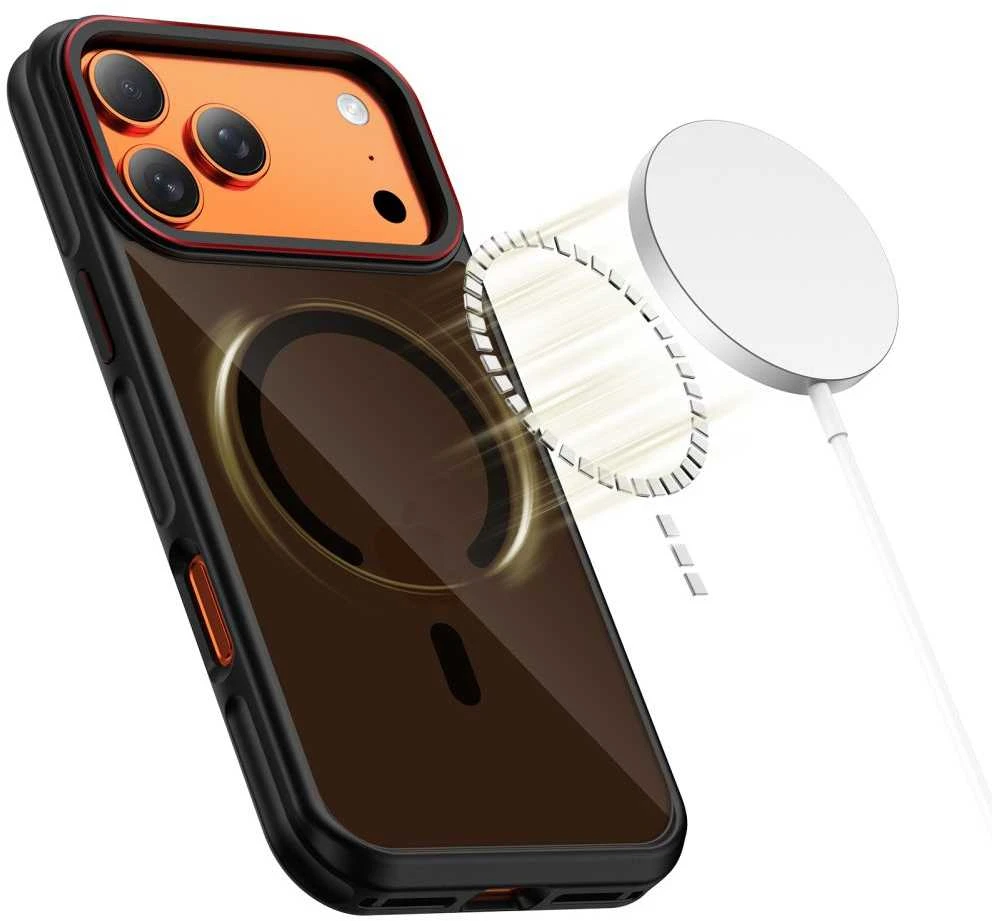 „Tech-Protect MagHybrid MagSafe“ dėklas, skirtas „iPhone 17 Pro“ – Juodas ir Raudona