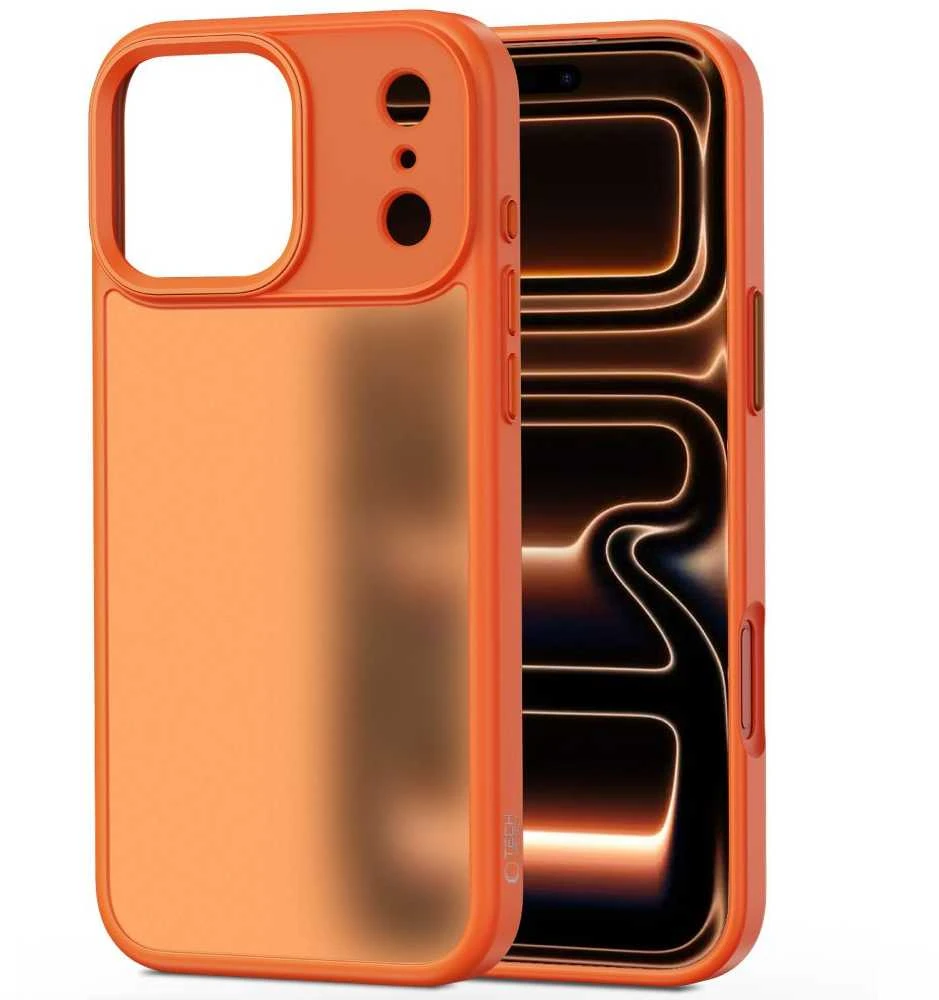 „Tech-Protect MagMat“ dėklas, skirtas „iPhone 17 Pro“ – oranžinis ir matinis