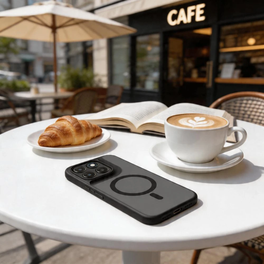 Tech-Protect MagMat MagSafe dėklas Motorola MOTO G67 / G77 MATINĖ juodos spalvos