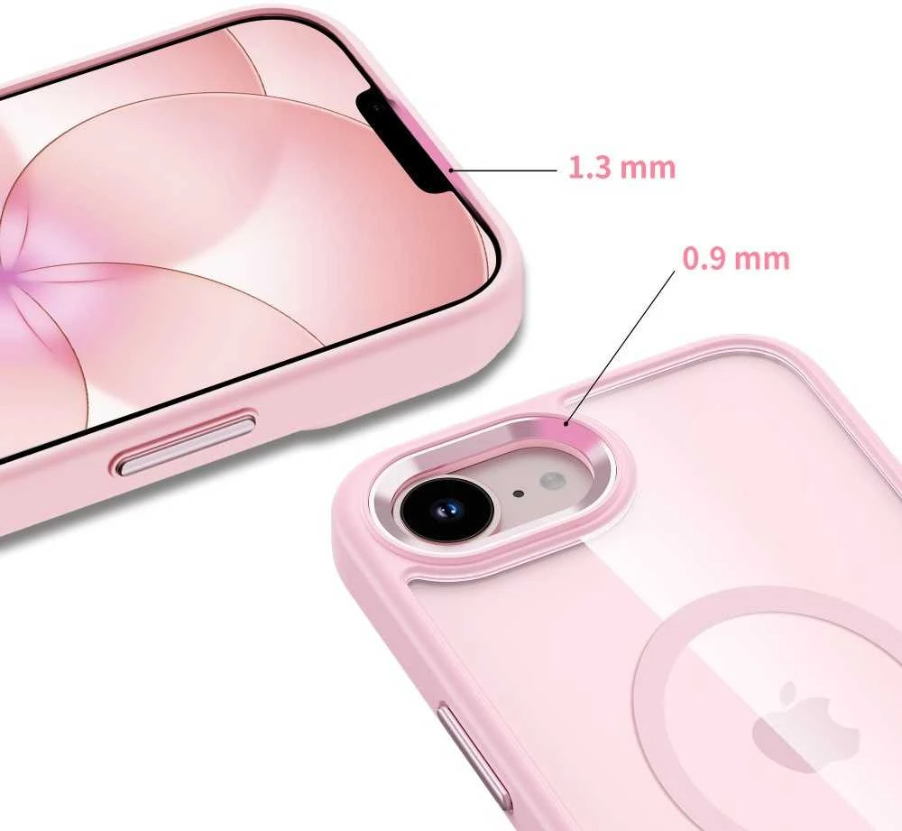 Dėklas Tech-Protect Magmat MagSafe Case for iPhone 16e / 17e - Transparent Rožinė