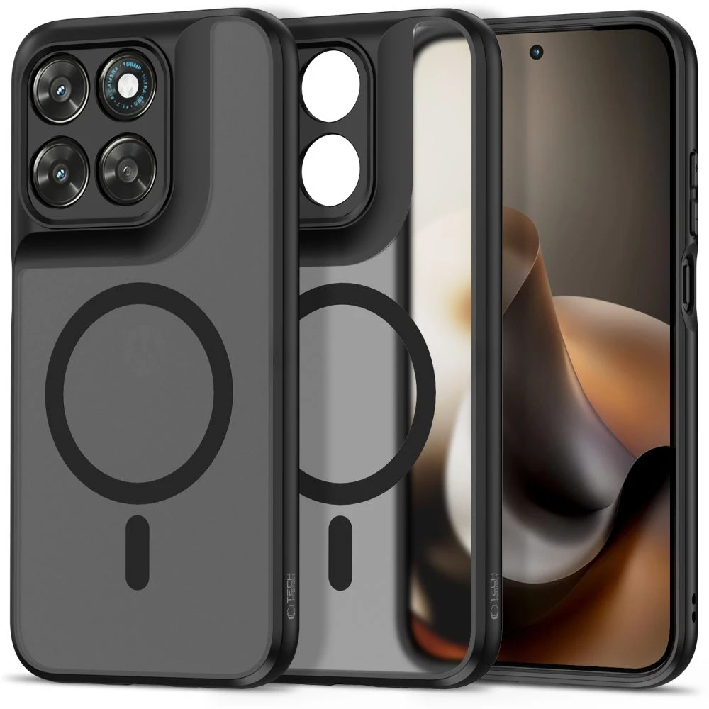 Tech-Protect MagMat MagSafe dėklas Motorola MOTO G67 / G77 MATINĖ juodos spalvos