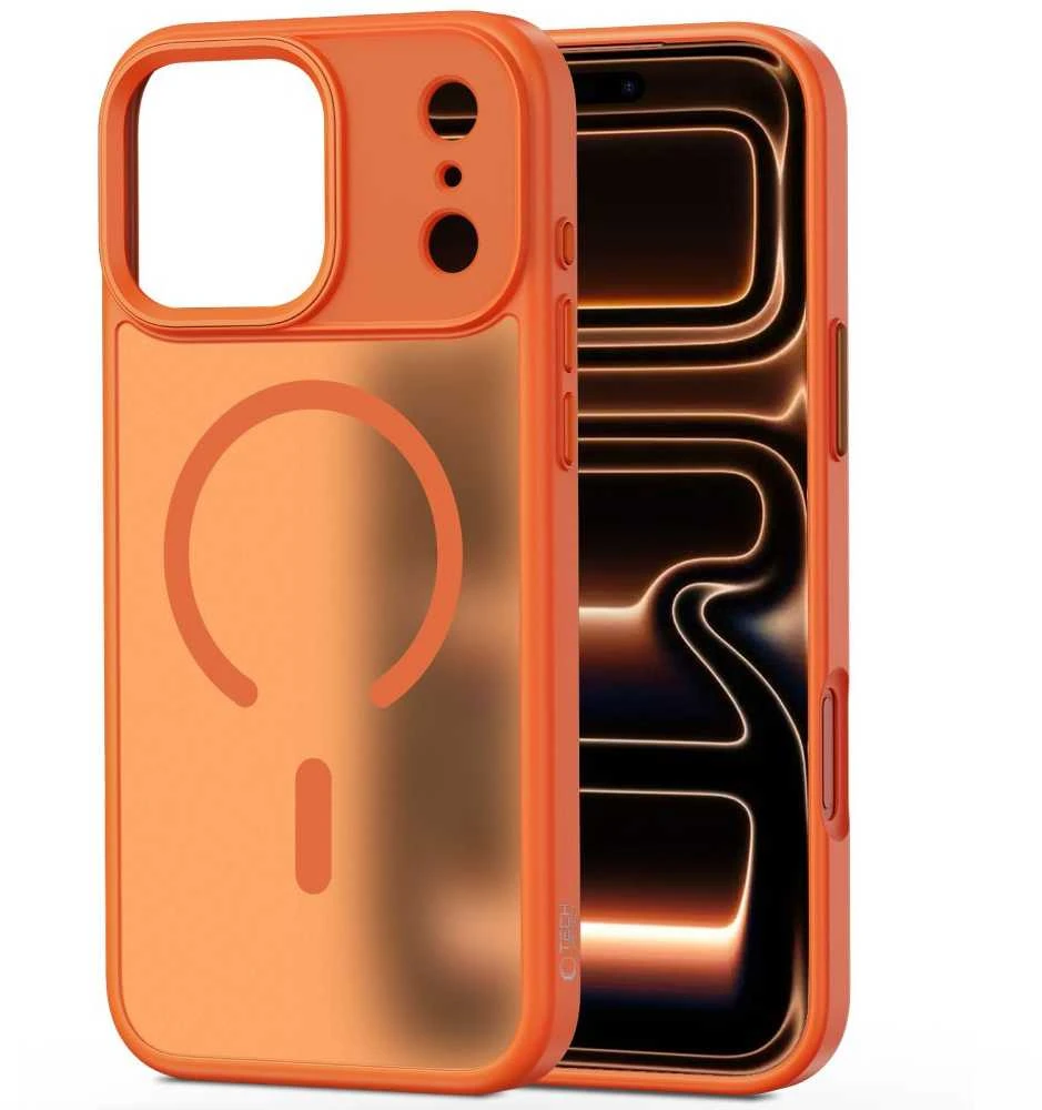 „Tech-Protect MagMat MagSafe“ dėklas, skirtas „iPhone 17 Pro Max“ – oranžinis