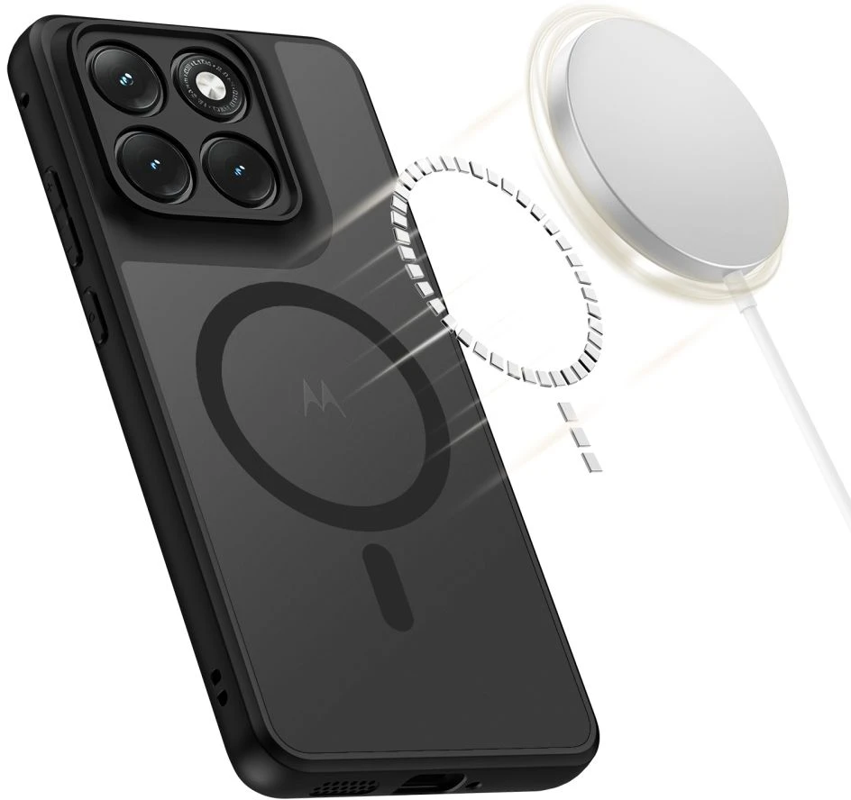 Dėklas Tech-Protect MagMat MagSafe Motorola Edge 70 Fusion / Fusion+ PLUS 5G matinės juodos spalvos