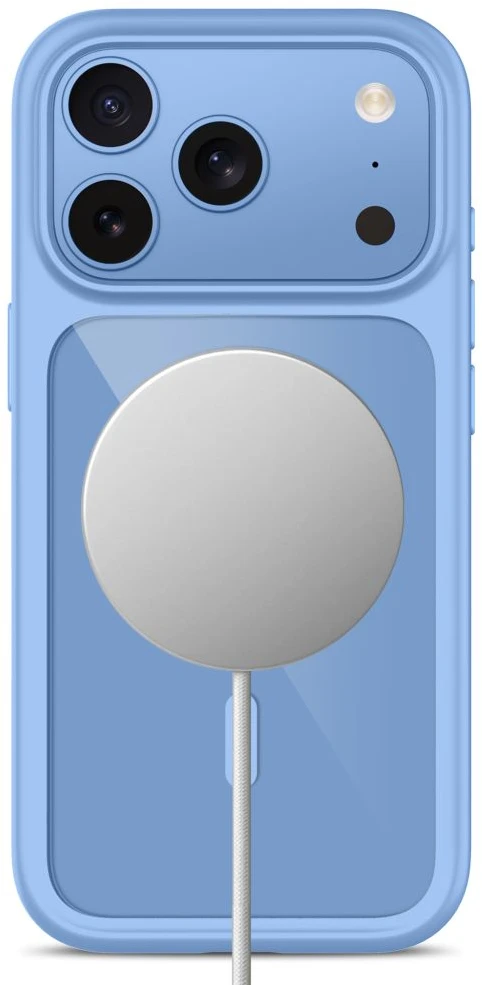 Tech-Protect MagOne CC MagSafe + Tempered Glass 2 vnt. Case for iPhone 18 Pro / 17 Pro - Transparent Mėlyna