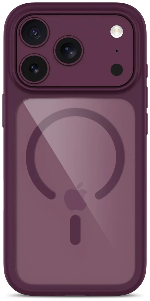 Tech-Protect MagOne CC MagSafe Case + Tempered Glass 2 vnt. for iPhone 18 Pro Max / 17 Pro Max - Clear Burgundy