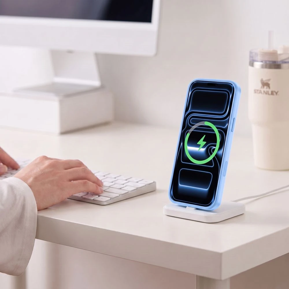 Dėklas TECH-PROTECT MAGPEAK MagSafe CC iPhone 17 Pro Max / 18 Pro Max ŠVIESIAI MĖLYNAS/SKAIDRUS