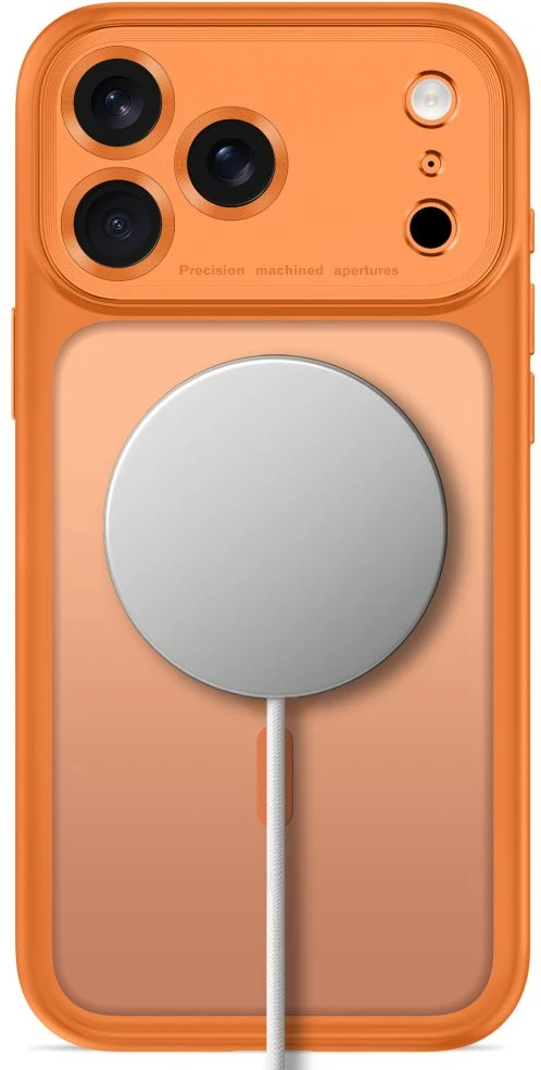 Dėklas TECH-PROTECT MAGPEAK MagSafe CC iPhone 17 Pro Max / 18 Pro Max MATINIS COSMIC Oranžinis
