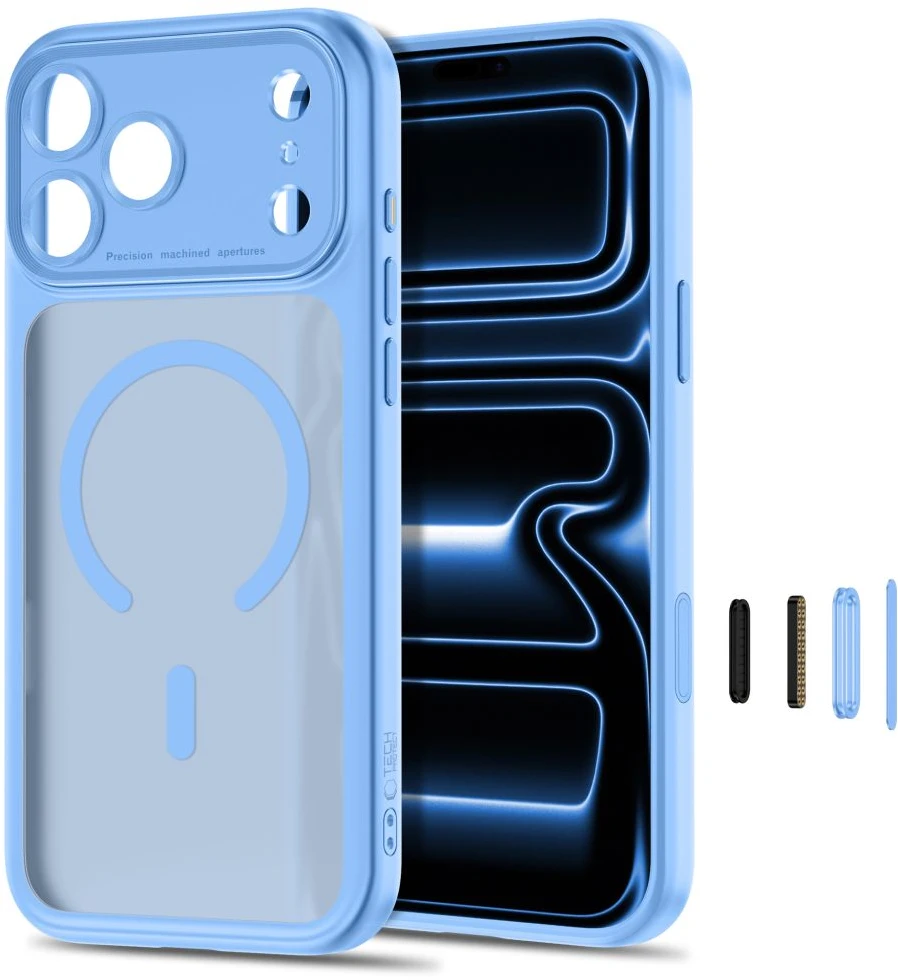 Dėklas TECH-PROTECT MAGPEAK MagSafe CC iPhone 17 Pro Max / 18 Pro Max MATINIS ŠVIESIAI MĖLYNAS