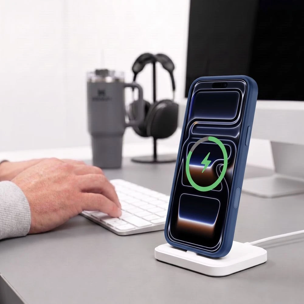 Dėklas TECH-PROTECT MAGPEAK MagSafe CC iPhone 17 Pro Max / 18 Pro Max TAMSIAI MĖLYNAS/SKAIDRUS