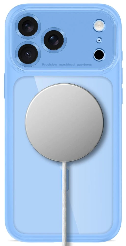 Dėklas TECH-PROTECT MAGPEAK MagSafe CC iPhone 17 Pro Max / 18 Pro Max ŠVIESIAI MĖLYNAS/SKAIDRUS