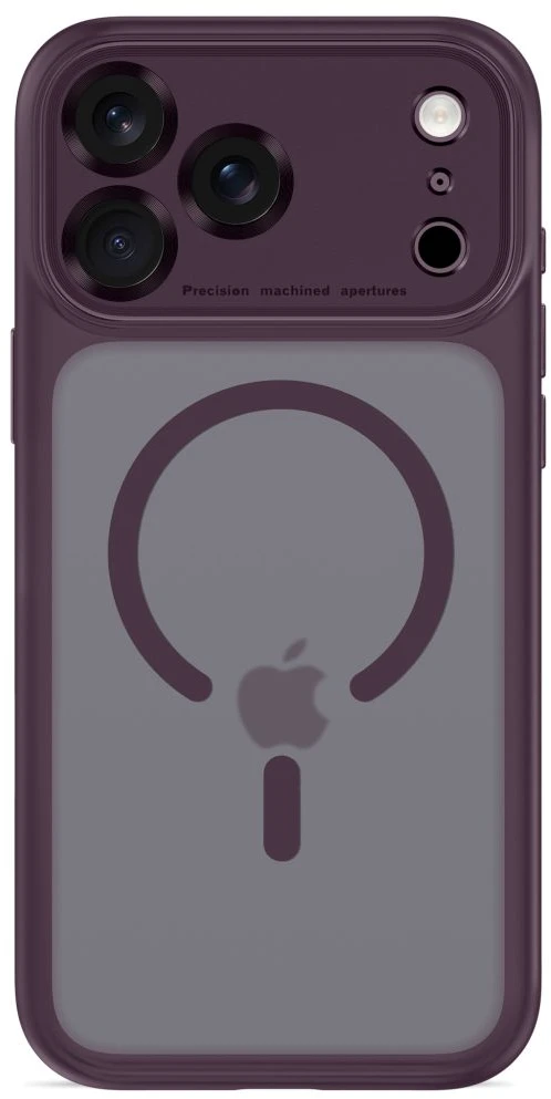 Dėklas TECH-PROTECT MAGPEAK MagSafe CC iPhone 17 Pro Max / 18 Pro Max MATINIS TAMSIAI VYŠNINIS