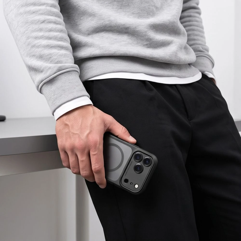 Dėklas TECH-PROTECT MAGPEAK MagSafe CC iPhone 17 Pro Max / 18 Pro Max MATINIS juodos spalvos