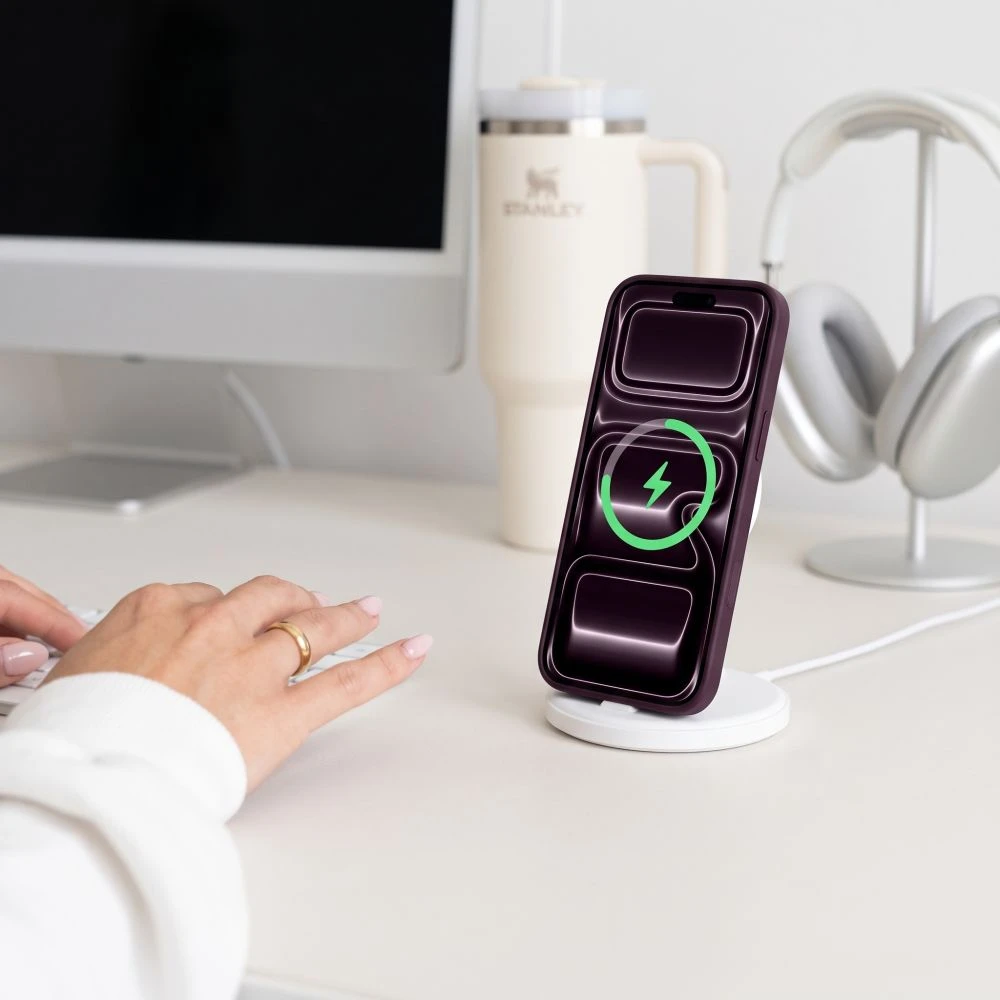 Dėklas TECH-PROTECT MAGPEAK MagSafe CC iPhone 17 Pro Max / 18 Pro Max MATINIS TAMSIAI VYŠNINIS