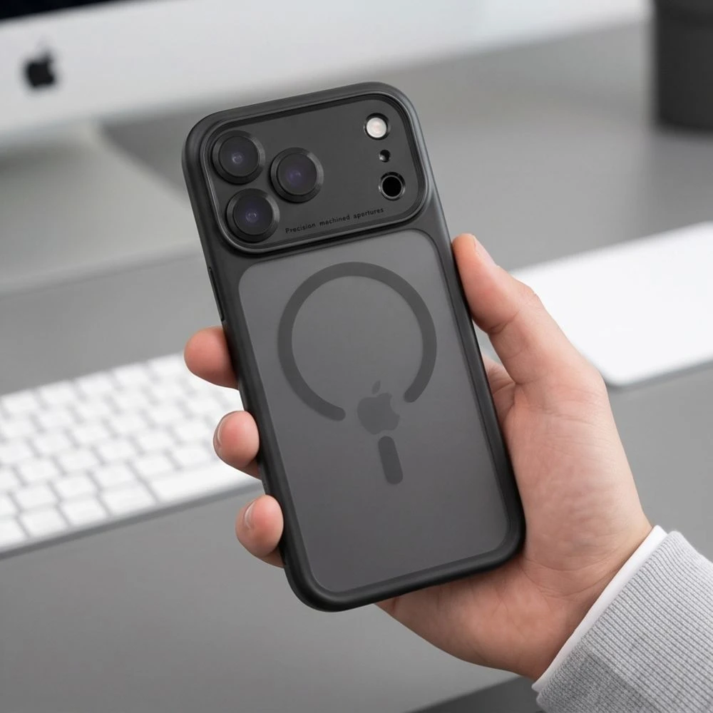 Dėklas TECH-PROTECT MAGPEAK MagSafe CC iPhone 17 Pro Max / 18 Pro Max MATINIS juodos spalvos