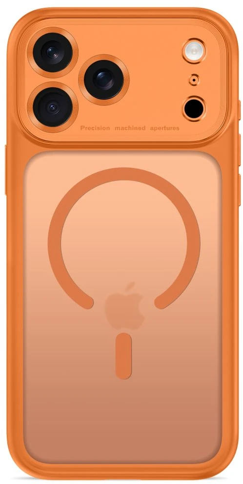 Dėklas TECH-PROTECT MAGPEAK MagSafe CC iPhone 17 Pro / 18 Pro MATINIS KOSMINĖS ORANŽINĖS SPALVOS